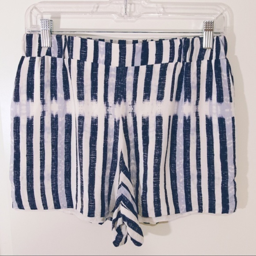 Waverly Grey Striped Silk Shorts